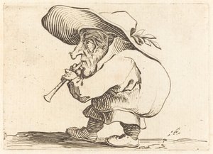De flageoletspeler, ca. 1622 door Jacques Callot