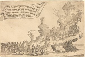 De vlot van de berg Parnassus door Jacques Callot