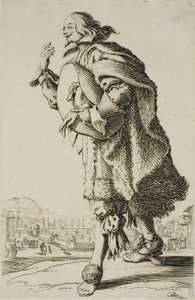 De generaal die groet terwijl hij zijn hoed onder zijn arm houdt, plaat twee uit La Noblesse door Jacques Callot