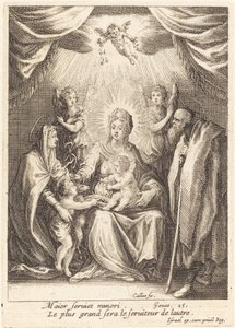 De Eerbetonen van de Heilige Johannes de Doper als Kind door Jacques Callot