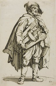 De draailierspeler, plaat twee uit De Bedelaars door Jacques Callot