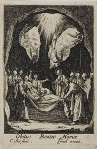 De begrafenis van de Maagd, uit Het leven van de Maagd door Jacques Callot