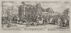 De Grote Ellende van de Oorlog: Verwoesting van een Klooster door Jacques Callot