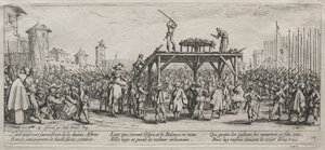 De grote ellende van de oorlog: executie op het rad, 1633 door Jacques Callot
