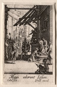 Het Leven van de Maagd: De Aanbidding van de Wijzen door Jacques Callot