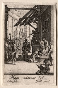 Het leven van de Maagd: De aanbidding der wijzen door Jacques Callot