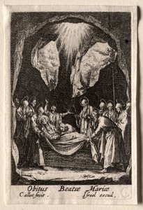Het leven van de Maagd: De begrafenis van de Maagd door Jacques Callot
