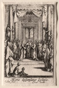 Het Leven van de Maagd: Het Huwelijk van de Maagd door Jacques Callot