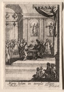 Het Leven van de Maagd: De Presentatie van Christus in de Tempel door Jacques Callot