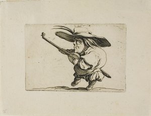 De Luitspeler, uit Varie Figure Gobbi door Jacques Callot