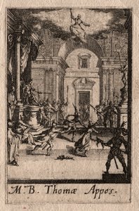 Het Martelaarschap van de Apostelen: St. Thomas door Jacques Callot