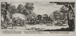 De ellende van de oorlog: snelwegroof, 1633 door Jacques Callot