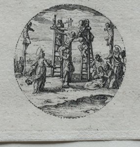De mysteries van de passie: De kruisiging door Jacques Callot