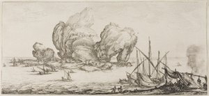 De Zeeslag, uit Verschillende Scènes Ontworpen in Florence door Jacques Callot