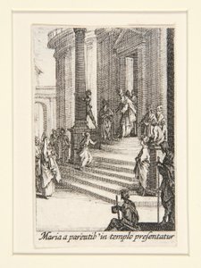 De Presentatie van de Maagd, nr. 3 uit Het Leven van de Maagd door Jacques Callot