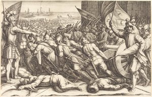 De herinscheping van de troepen, ca. 1614 door Jacques Callot