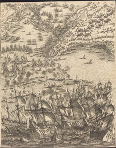 Het beleg van La Rochelle [plaat 11 van 16; set omvat 1952.8.97-112] door Jacques Callot