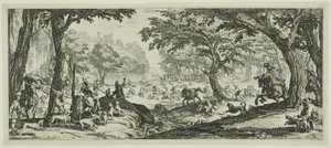 De hertenjacht door Jacques Callot