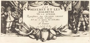 Titelpagina voor De Grote Ellende van de Oorlog, c. 1633