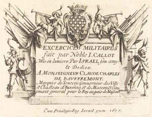 Titelpagina voor "De Militaire Oefeningen" door Jacques Callot