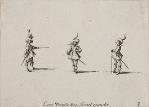 Ongewapende oefening, plaat één uit De militaire oefeningen door Jacques Callot