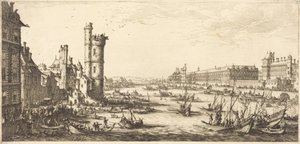 Gezicht op het Louvre door Jacques Callot