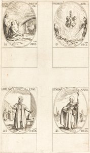Wachten tot de Maagd bevalt; St. Nemesius; St. Philogonius; St. Thomas door Jacques Callot