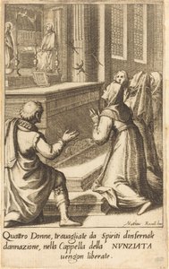 Vier Vrouwen door Jacques Callot after Matteo Rosselli
