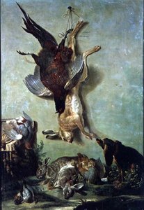 Stilleven van wild door Jacques Charles Oudry