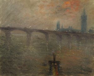 Avond, Westminster vanaf Waterloo Bridge