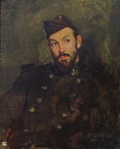 Félicien Cacan in uniform door Jacques Emile Blanche