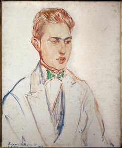 Studie voor het portret van Raymond Radiguet (1903-1923). Kunstwerk door Jacques Emile (Jacques-Emile) Blanche (1861-1942), olie op karton, voor 1923. Franse kunst, Musée des Beaux Arts de Rouen