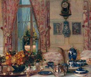 De eetkamer in Offranville, ca. 1909