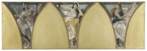 Schets voor het Stadhuis van Parijs: Languedoc. Gascogne. Lyonnais, rond 1888 door Jacques Fernand Humbert