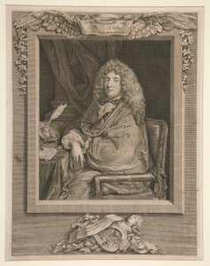 Portret van Molière door Jacques Firmin Beauvarlet