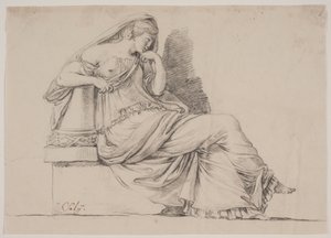 Allegorie. Rouwende vrouwenfiguur