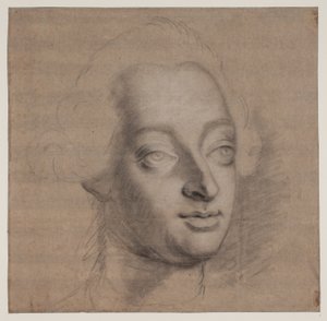 Portret van Frederik V. 3/4 profiel door Jacques Francois Joseph Saly