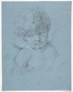 Gevleugelde engel? Amor? Borstbeeld door Jacques Francois Joseph Saly