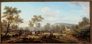 Een race in de buurt van Longchamps