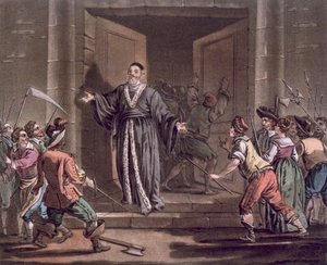 Mathieu Mole (1584-1656) toegesproken door het volk, gegraveerd door Jean Baptiste Morret, 1792 door Jacques Francois Joseph Swebach