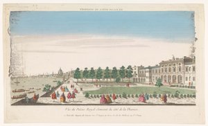 Gezicht op Somerset House aan de rivier de Theems te Londen door Jacques Gabriel Huquier