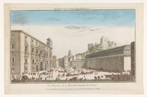 Gezicht op de Real Chancillería te Granada door Jacques Gabriel Huquier