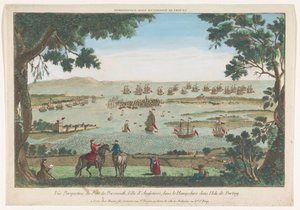 Gezicht op de haven te Portsmouth