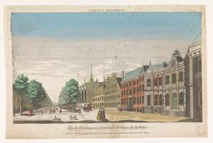 Gezicht op het Lange Voorhout te Den Haag door Jacques Gabriel Huquier
