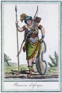 Afrikaanse Amazone - in "Encyclopedie van Reizen" door Grasset St Sauveur, ed. 1796