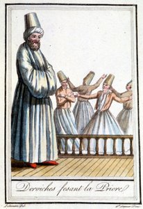 Dervishes die bidden (Dervishes tourneurs) - in "Encyclopedie van Reizen" door Grasset Saint Sauveur, ed. Parijs 1796 door Jacques Grasset de Saint Sauveur