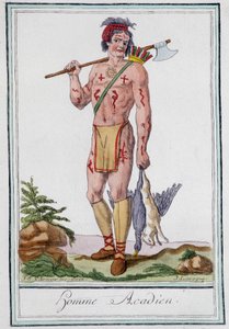 Homme acadien - in "Encyclopedie van Reizen" door Grasset St Sauveur, ed. 1796