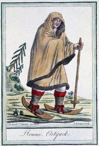 Homme ostyack op ski