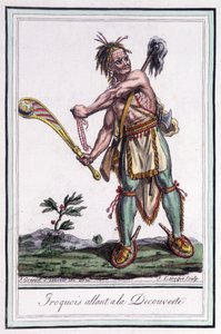 Iroquois "op ontdekking" - in "Encyclopedie van Reizen" door Grasset St Sauveur, Parijs