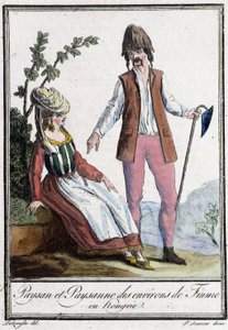 Boer en boerin van Fiume (Kroatië) - in "Encyclopedie van Reizen" door Grasset St Sauveur, ed. 1796 (gravure) door Jacques Grasset de Saint Sauveur